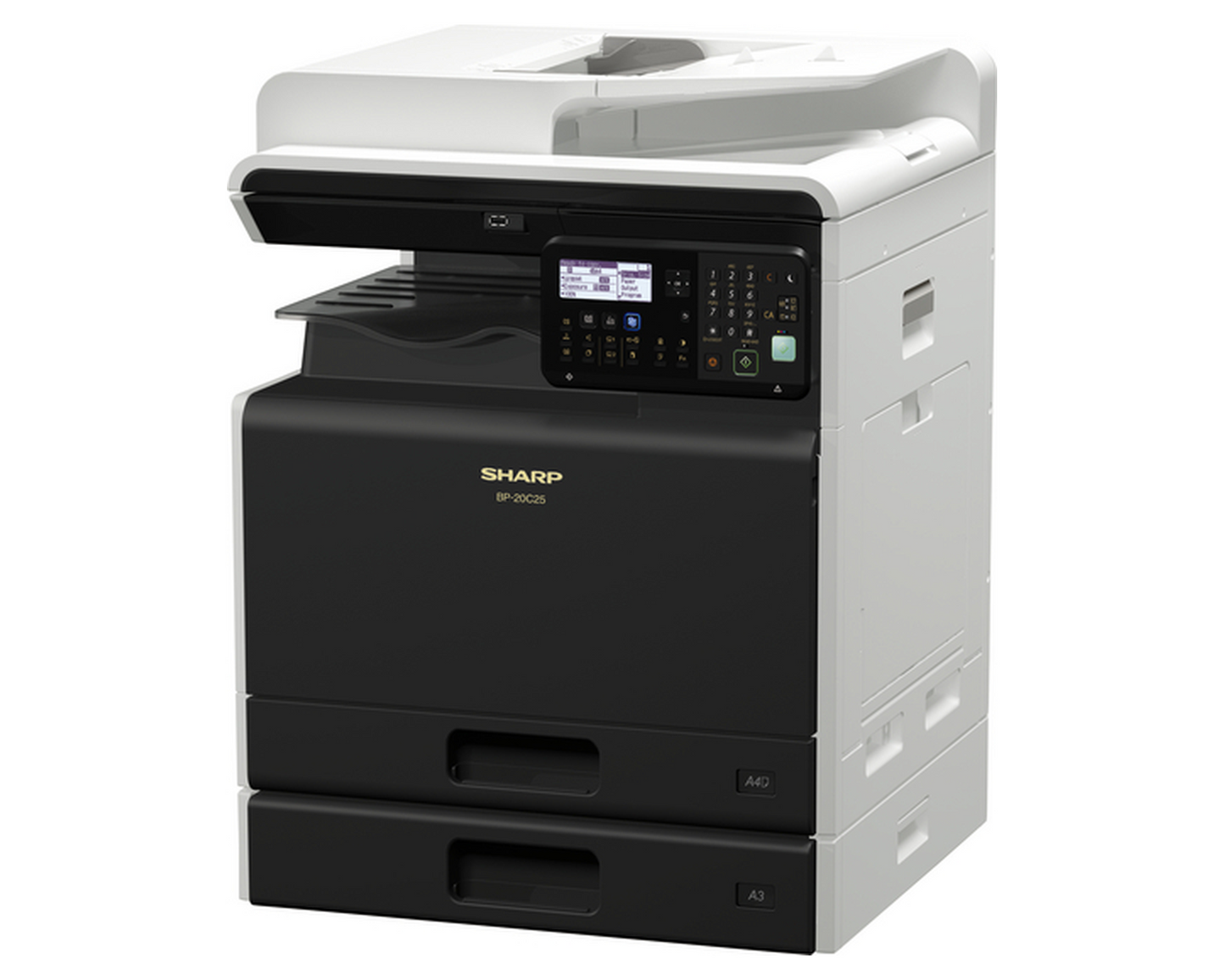 COPIEUR SHARP LASER COULEUR MFP BP20C20T A3 20PPM RESEAU CHARGEUR AUTOMATIQUE RECTO VERSO 100 FEUILLES+BAC 250 FEUILLES+MEMOIRE 2Go
