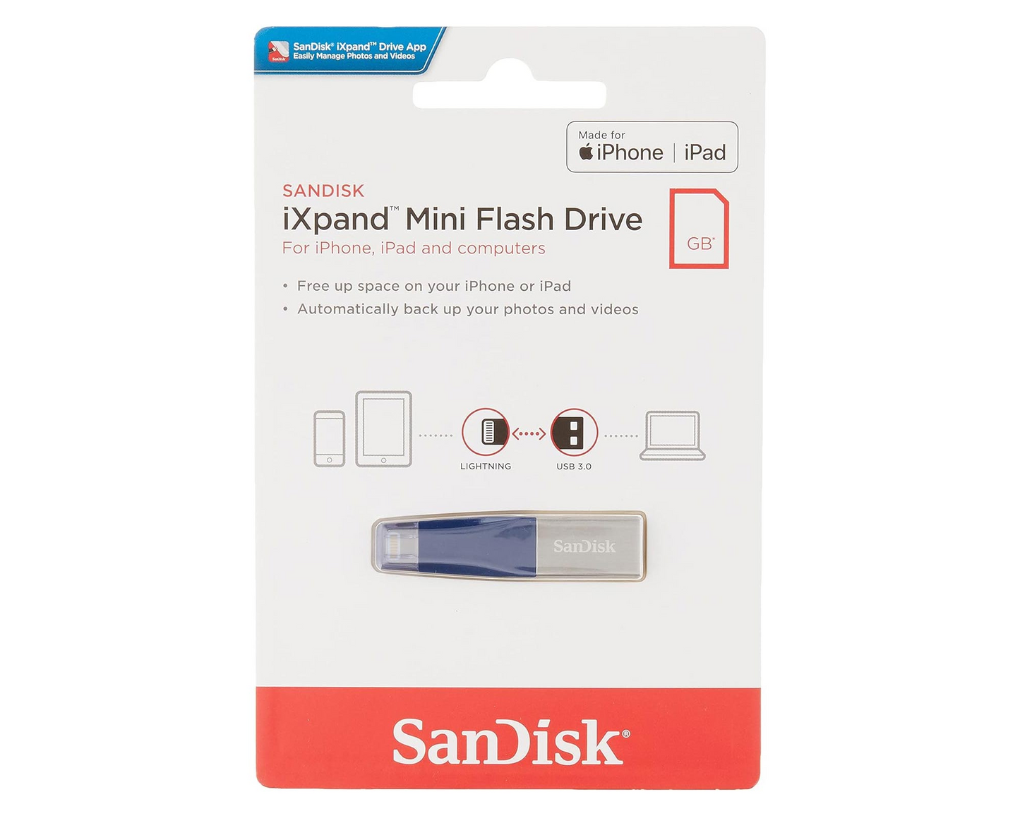 SanDisk iXpand Mini Clé-USB | SDIX40N-128G-GN6NN