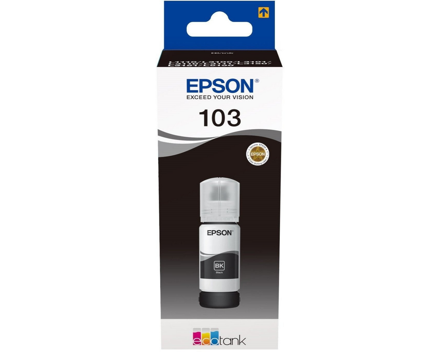 Epson 103 Noir - Bouteille d'encre Epson EcoTank d'origine (C13T00S14A)