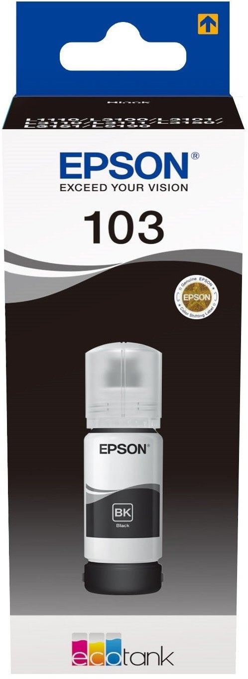 Epson 103 Noir - Bouteille d'encre Epson EcoTank d'origine (C13T00S14A)