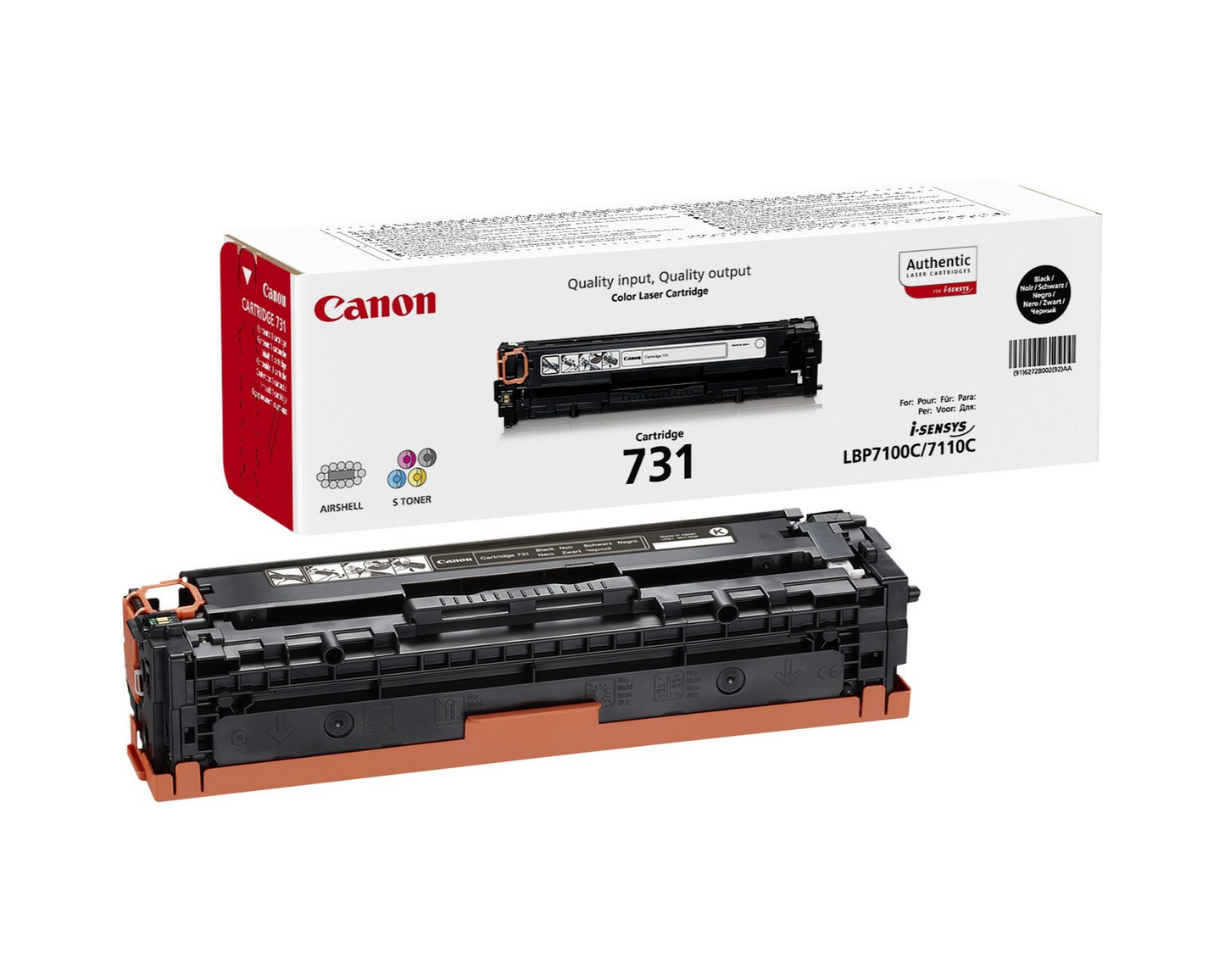 Canon 731 Cartouche de toner 1 pièce(s) Original Noir 1400 pages, noir, i-SENSYS LBP7100CN/7110CW (6272B002)