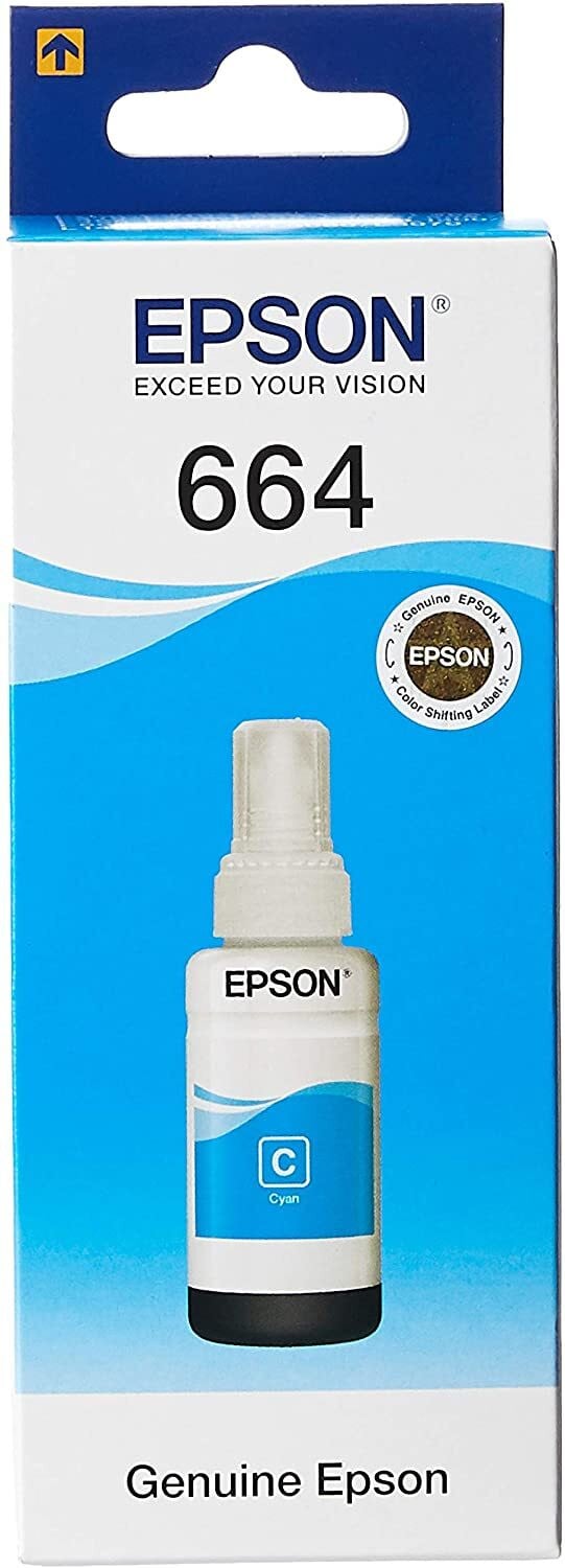 Epson 664 C (T6642) Cyan - Bouteille d'encre Epson d'origine (C13T66424A)