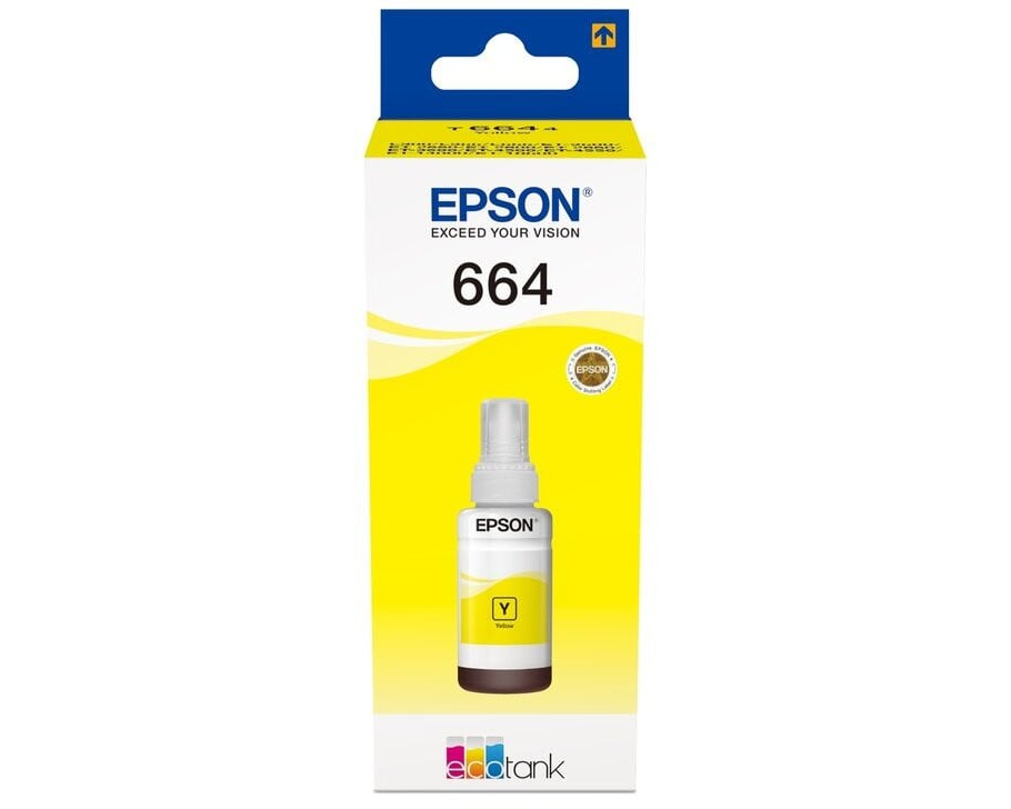 Epson 664 Y (T6644) Jaune - Bouteille d'encre Epson d'origine (C13T66444A)