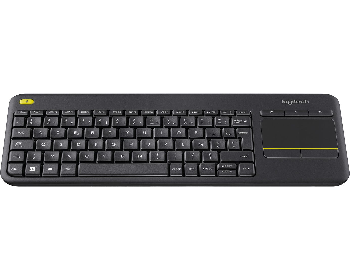 Clavier sans fil avec pavé tactile intégré Logitech K400 Plus (AZERTY, Français)