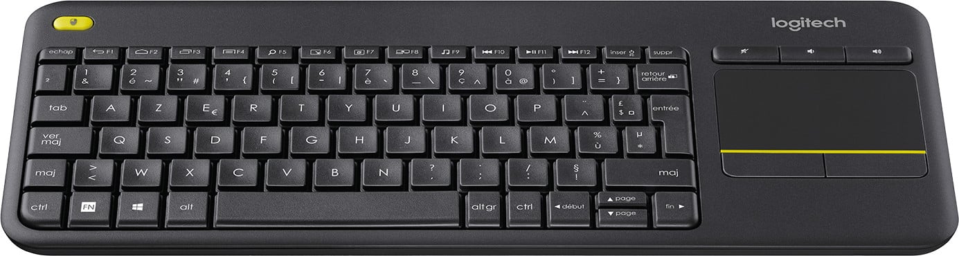 Clavier sans fil avec pavé tactile intégré Logitech K400 Plus (AZERTY, Français)