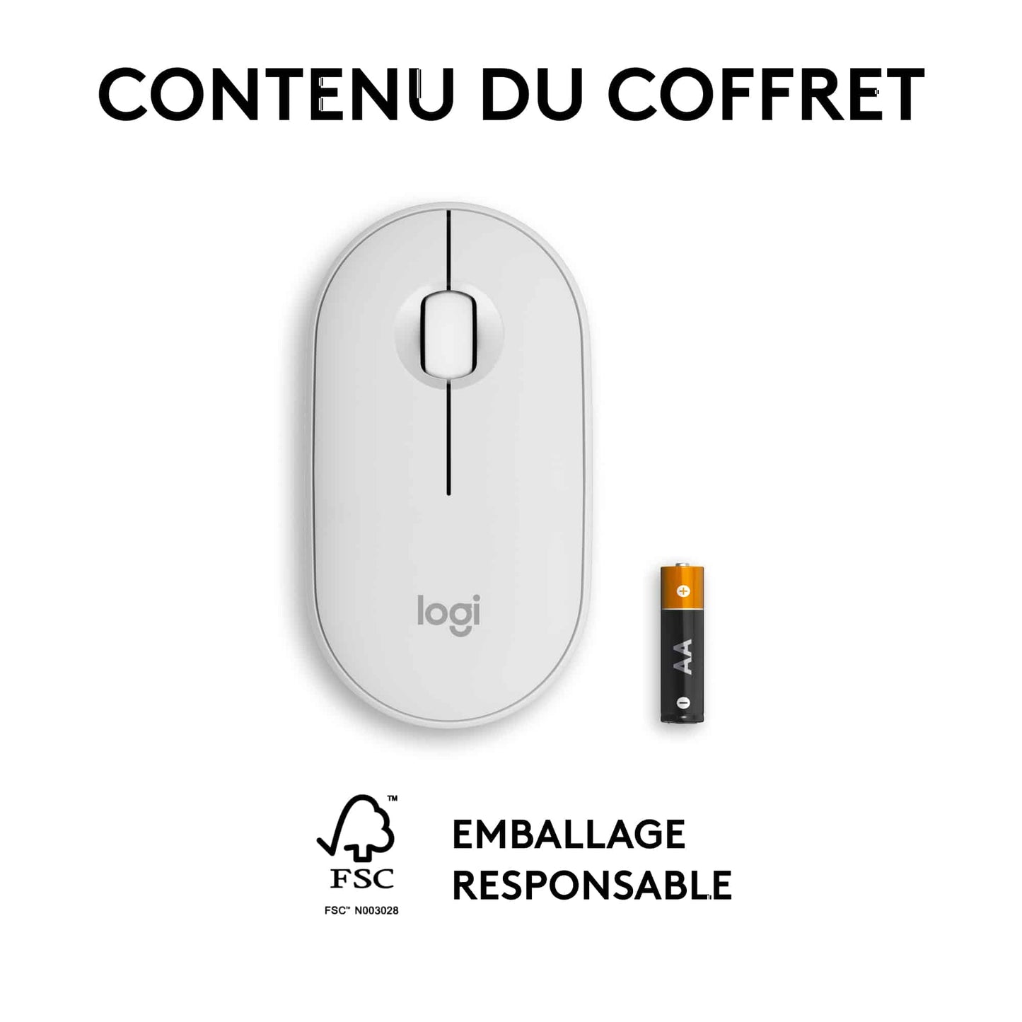 Logitech Pebble 2 M350s Souris Sans Fil Bluetooth – Blanc (910-007013)