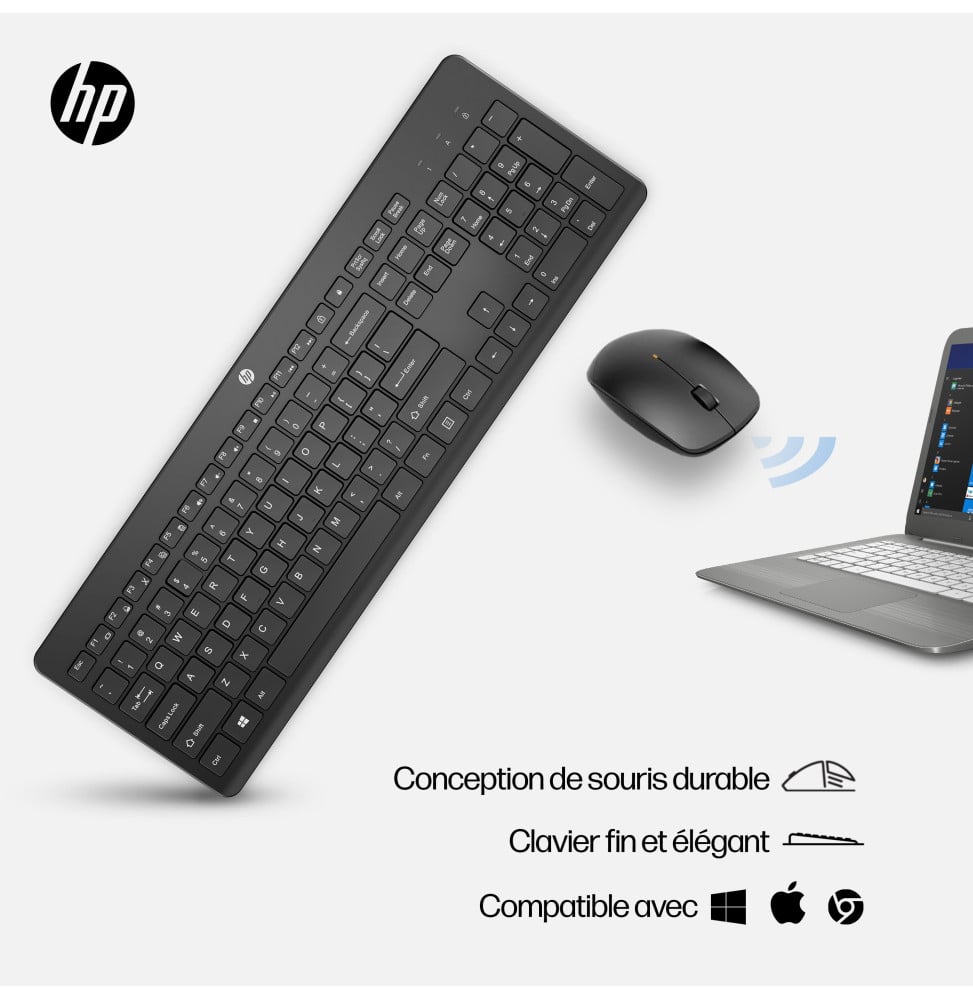 Clavier et souris sans fil HP 230 (18H24AA)