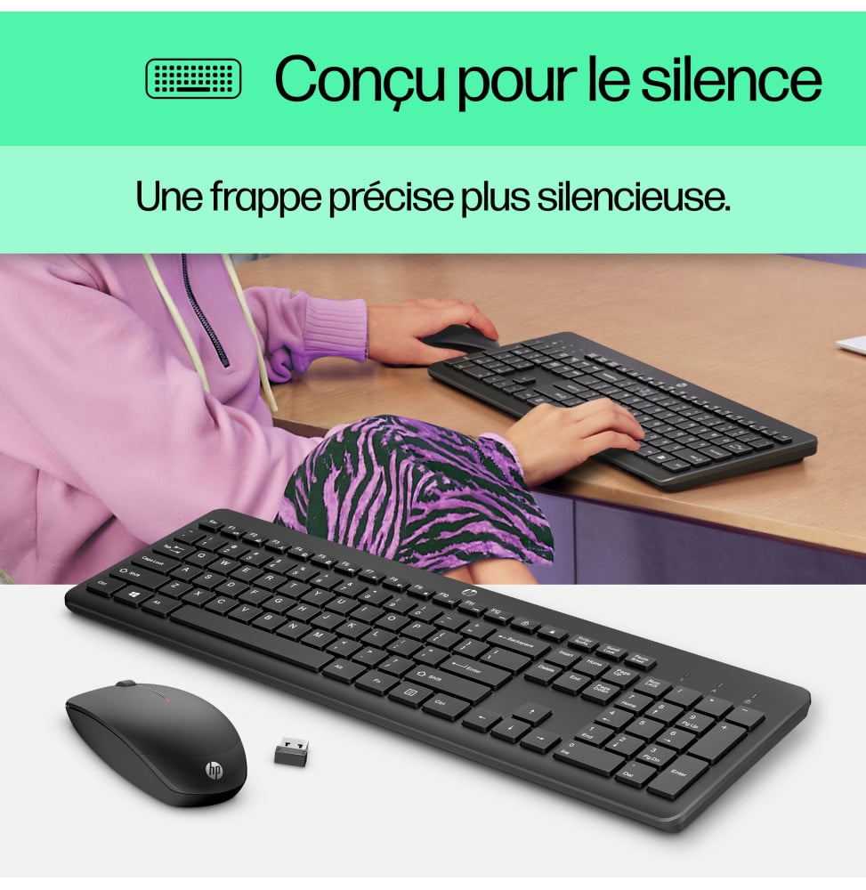 Clavier et souris sans fil HP 230 (18H24AA)