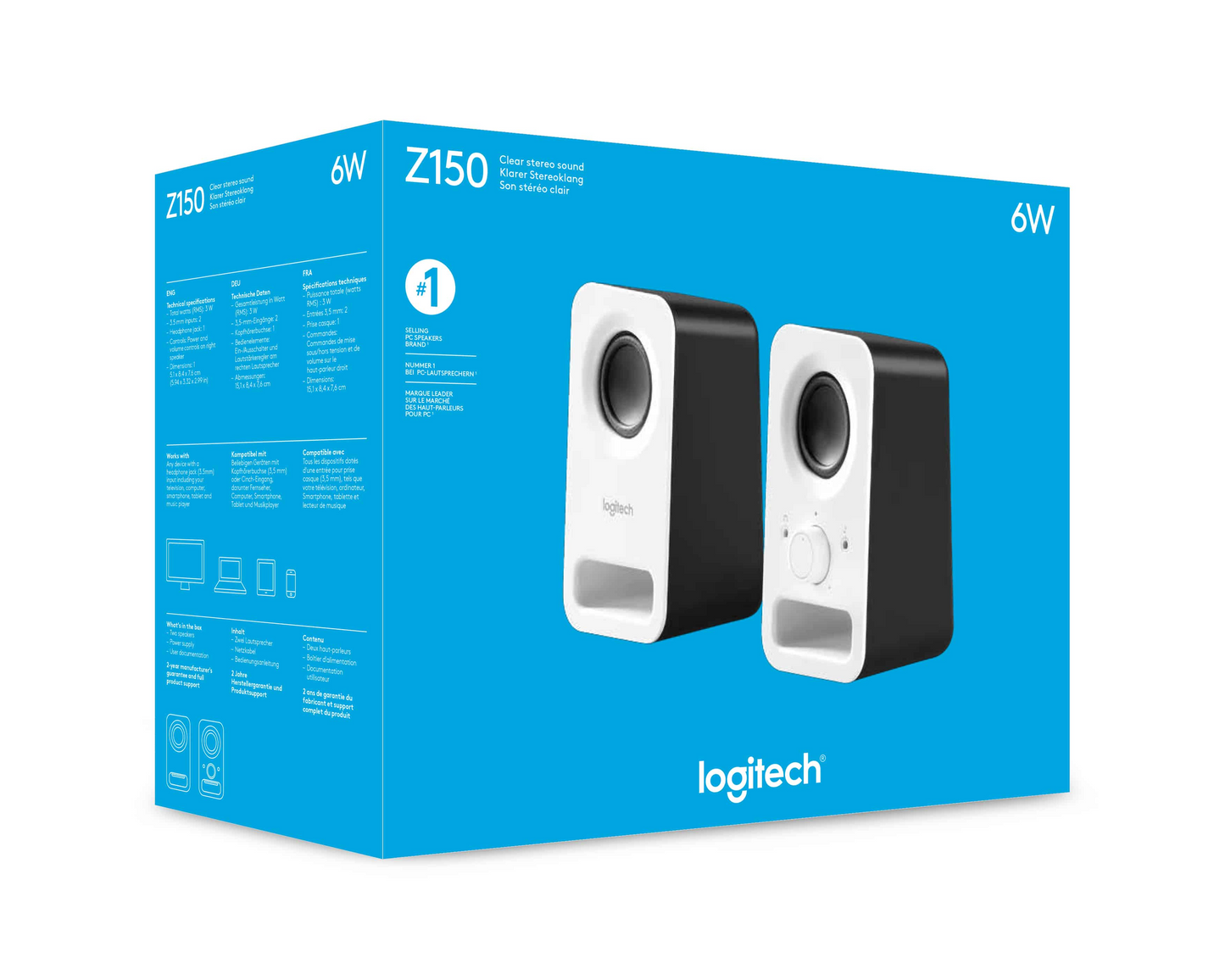 Logitech Multimedia Speakers Z150 – Blanc (980-000815)