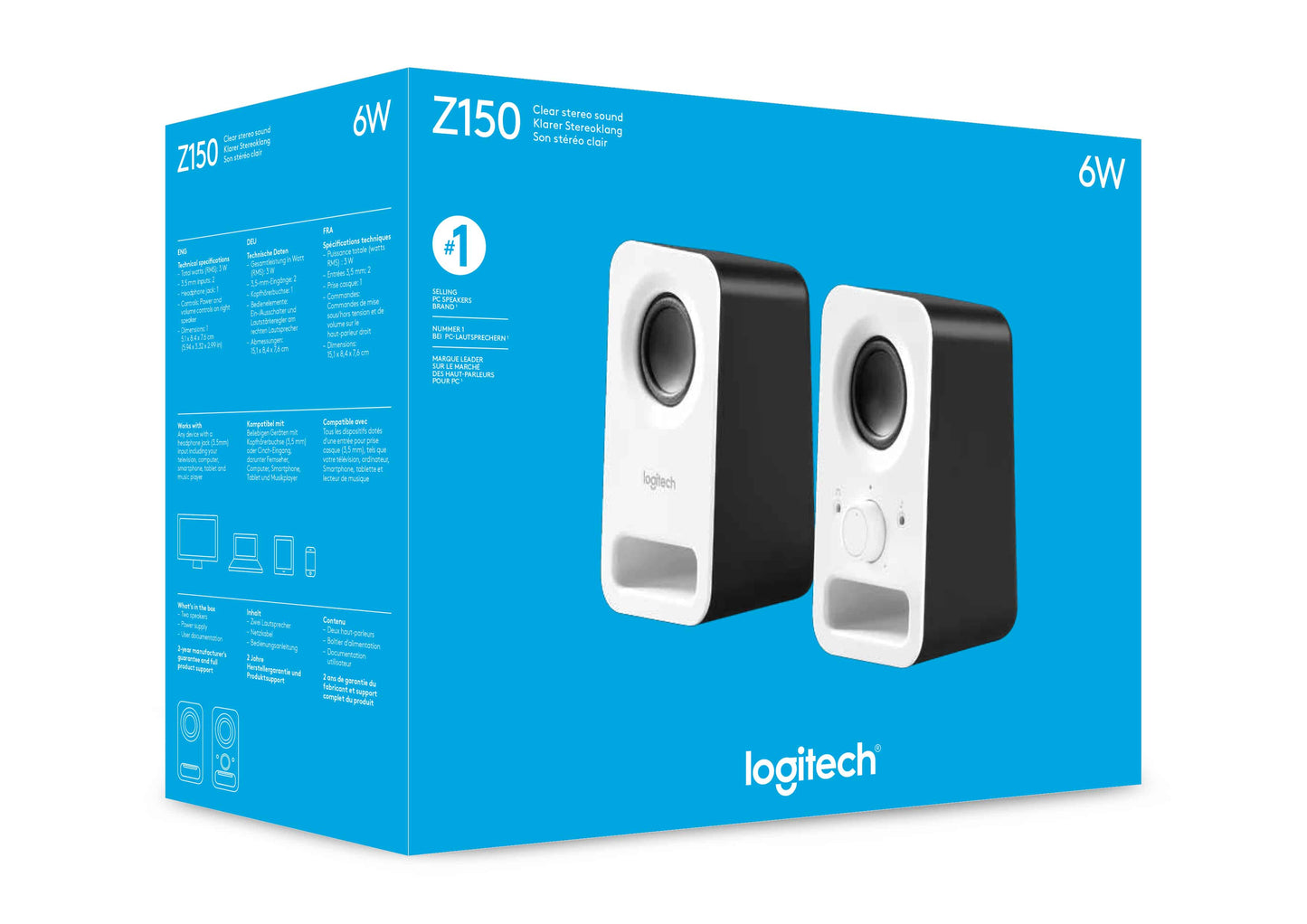 Logitech Multimedia Speakers Z150 – Blanc (980-000815)