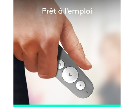 Logitech R500s Laser Pointer Presentation-Gris Moyen (910-006520)