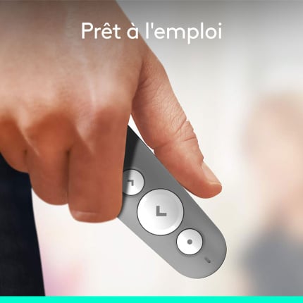 Logitech R500s Laser Pointer Presentation-Gris Moyen (910-006520)
