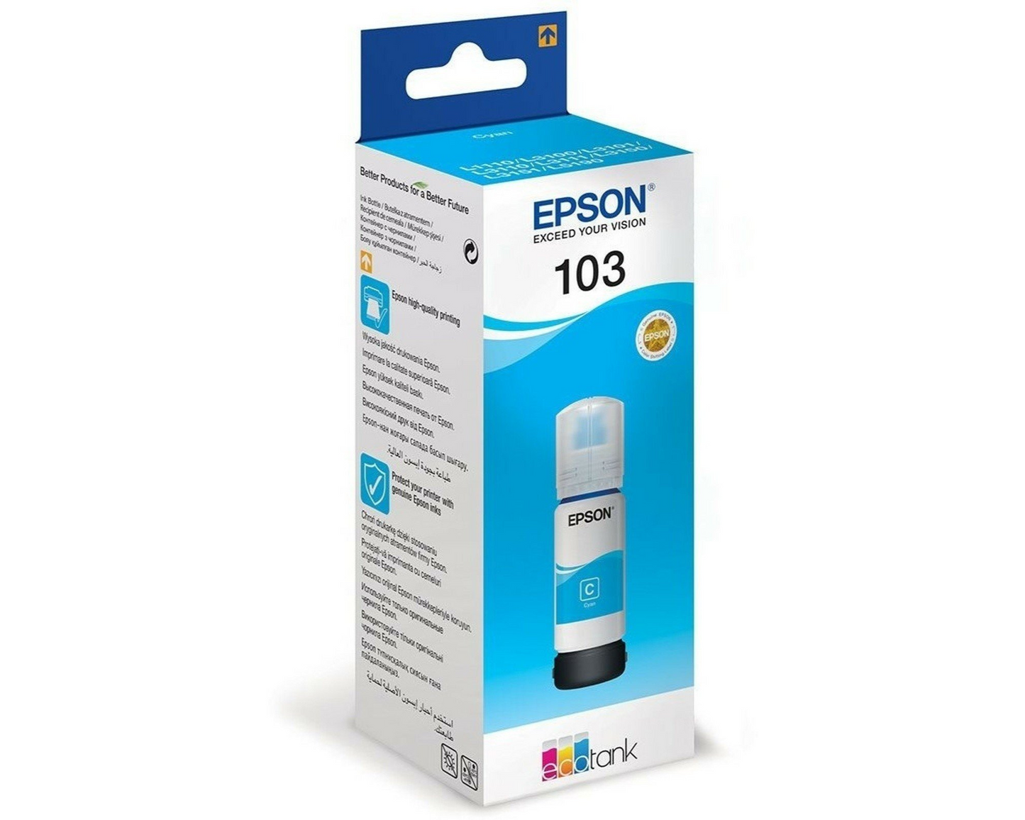 Epson 103 Cyan - Bouteille d'encre Epson EcoTank d'origine (C13T00S24A)