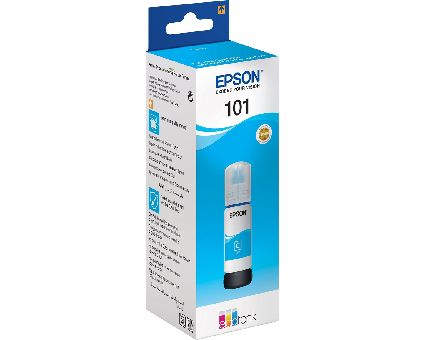 Epson 101 Cyan - Bouteille d'encre Epson EcoTank d'origine (C13T03V24A)