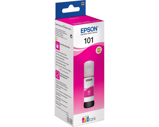 Epson 101 Magenta - Bouteille d'encre Epson EcoTank d'origine (C13T03V34A)