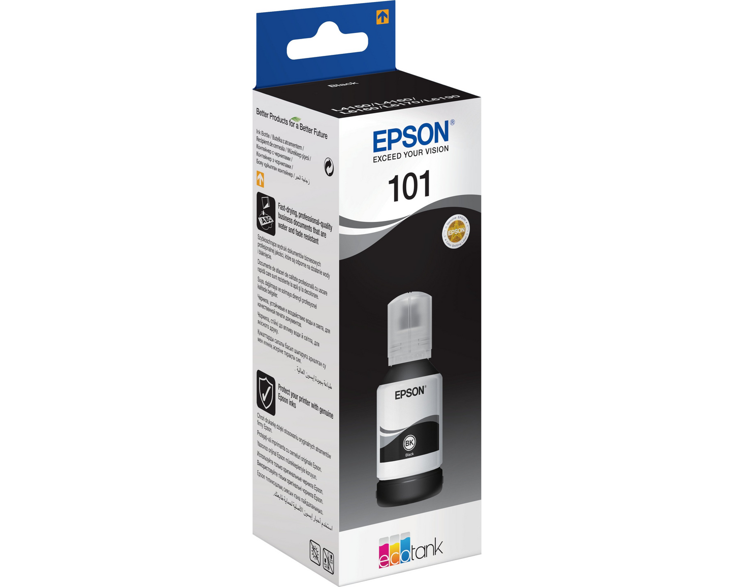 Epson 101 Noir - Bouteille d'encre Epson EcoTank d'origine (C13T03V14A)
