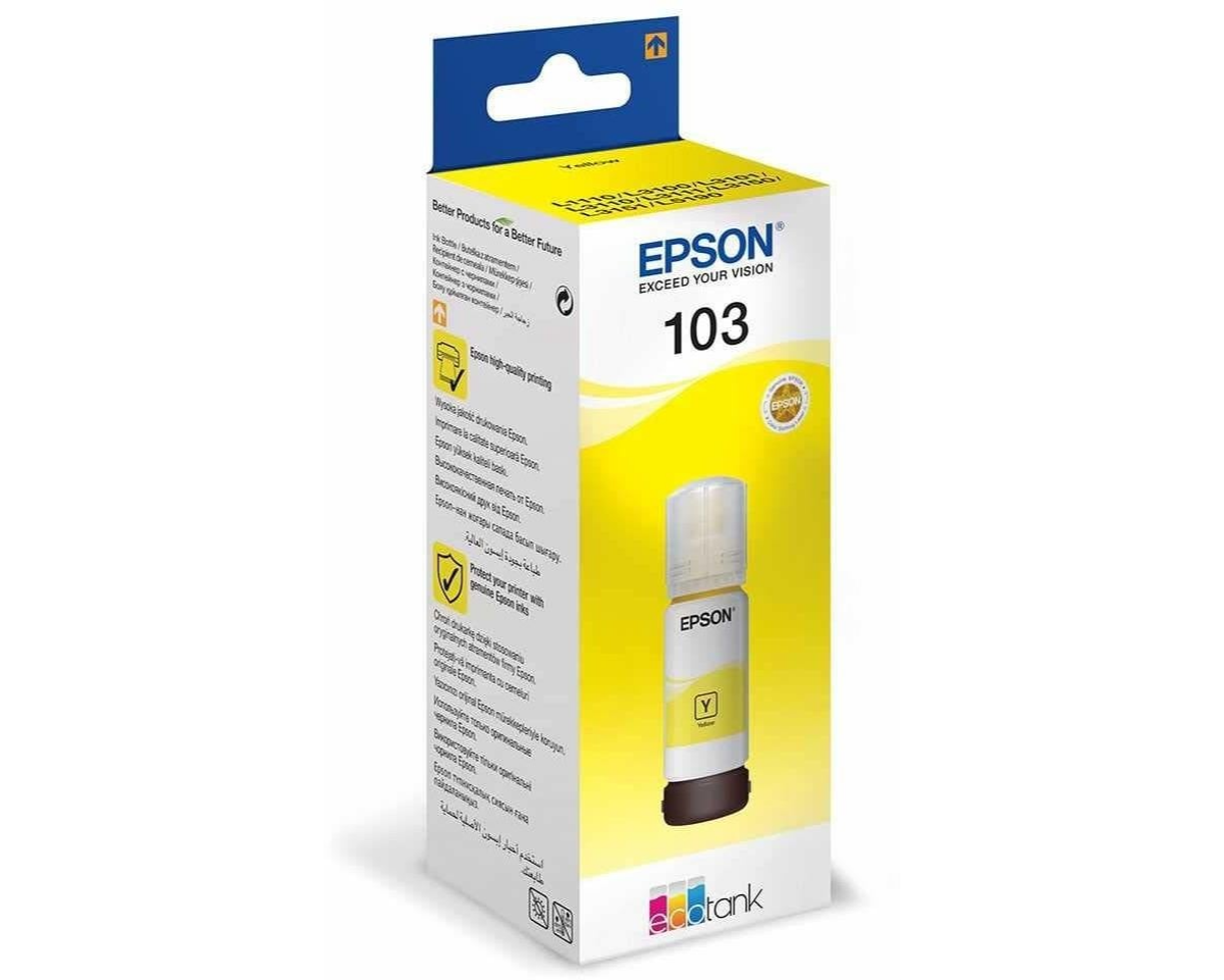 Epson 103 Jaune - Bouteille d'encre Epson EcoTank d'origine (C13T00S44A)