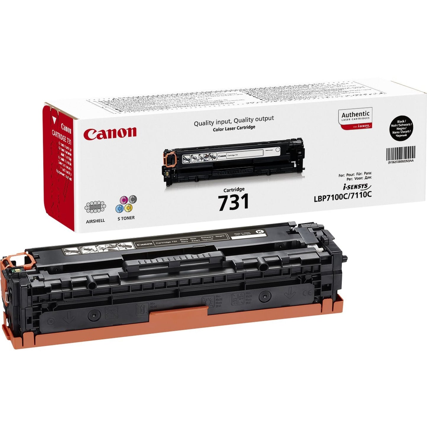 Canon 731 Cartouche de toner 1 pièce(s) Original Noir 1400 pages, noir, i-SENSYS LBP7100CN/7110CW (6272B002)