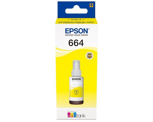 Epson 664 Y (T6644) Jaune - Bouteille d'encre Epson d'origine (C13T66444A)
