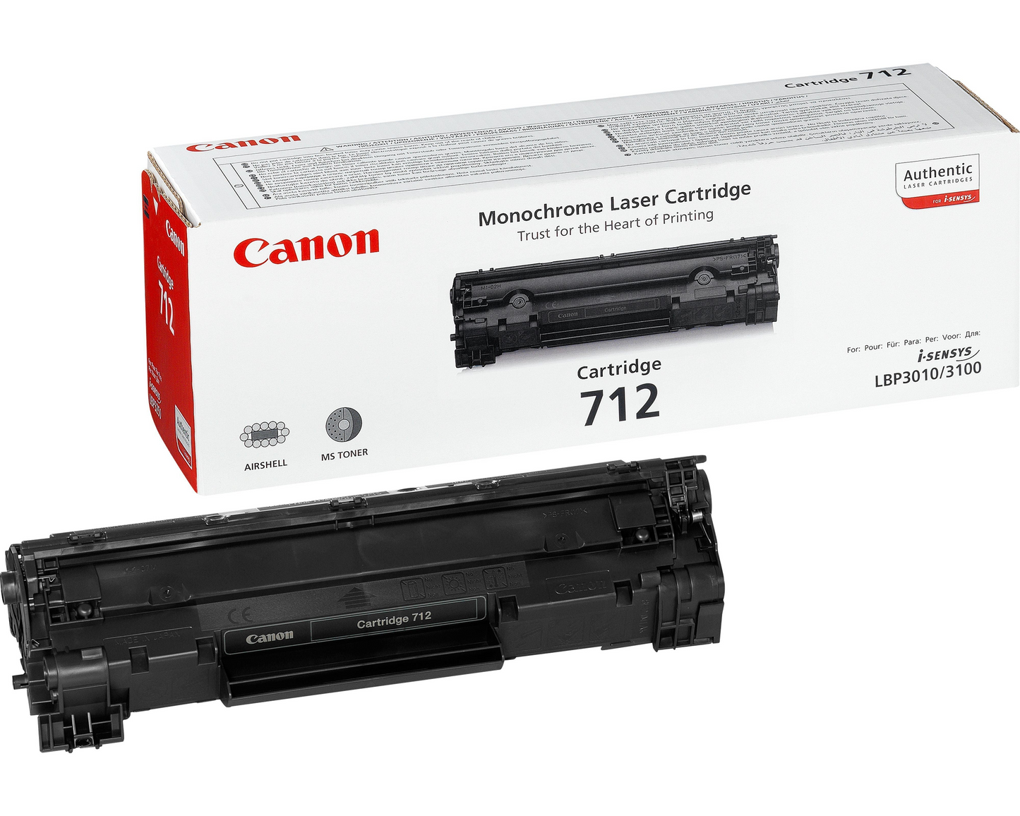 Canon 712 Noir - Toner Canon d'origine (1870B002AA)