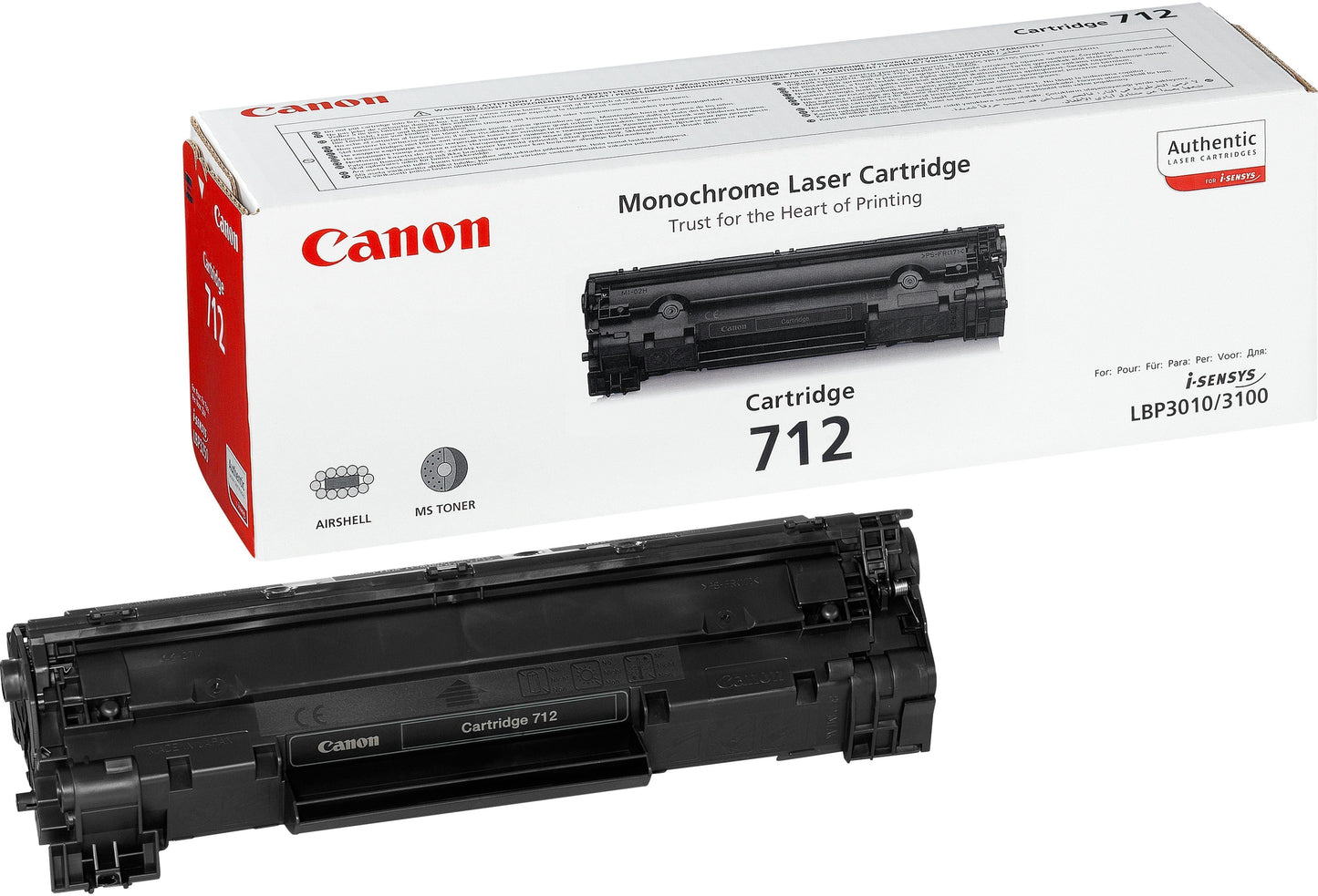 Canon 712 Noir - Toner Canon d'origine (1870B002AA)