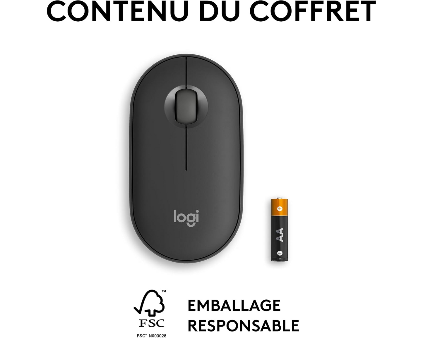Logitech Pebble 2 M350s Souris Sans Fil Bluetooth – Graphite (910-007015)