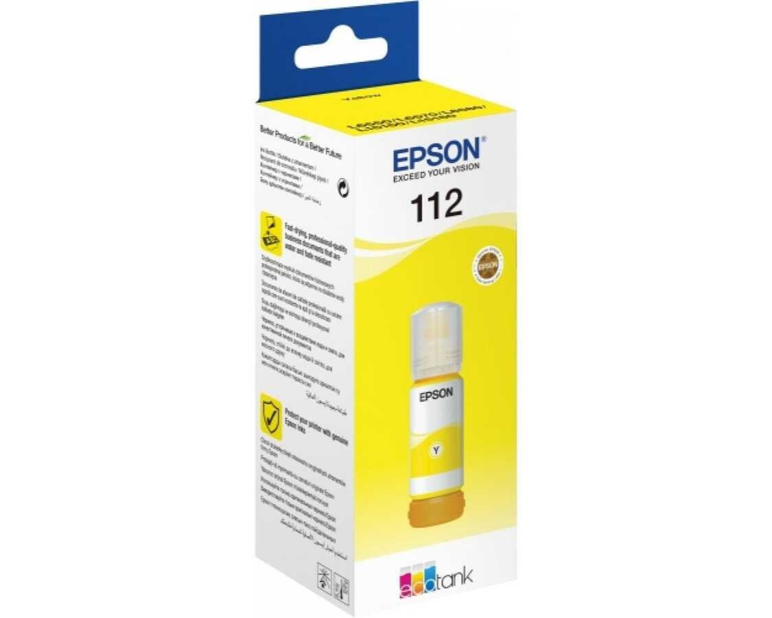 Epson 112 Jaune - Bouteille d'encre Epson EcoTank d'origine (C13T06C44A)