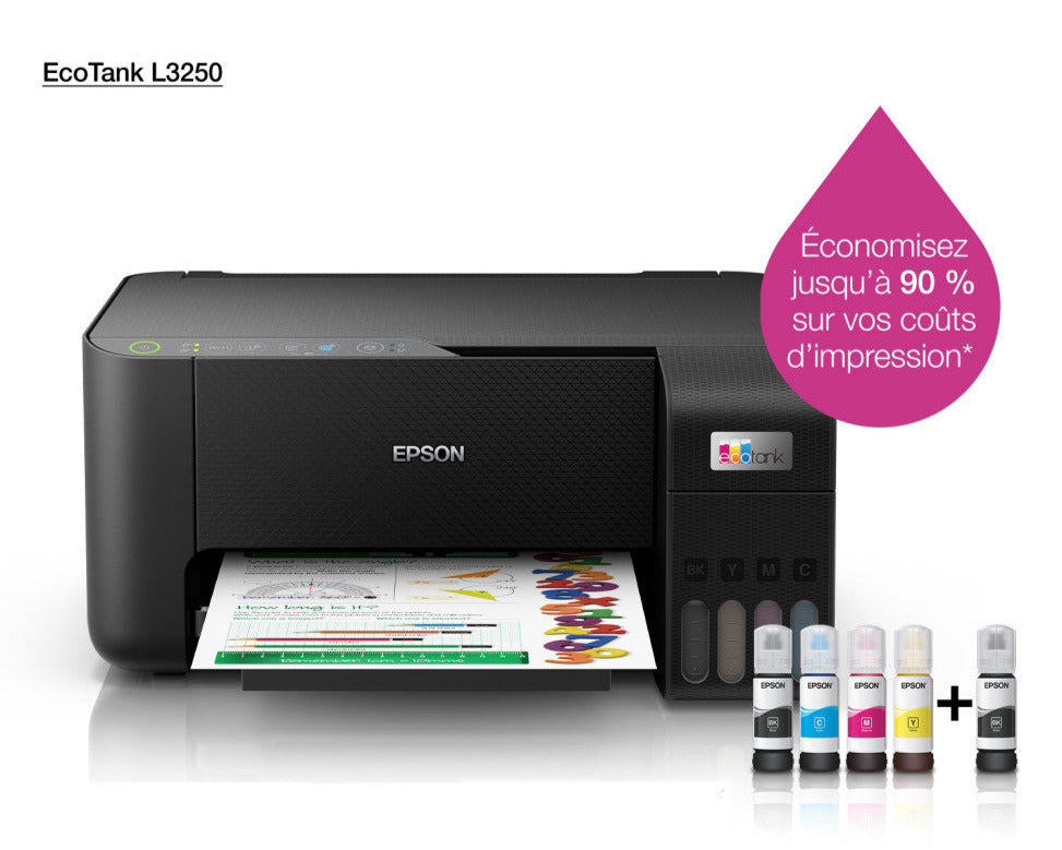 IMPRIMANTE EPSON ECOTANK COULEUR MFP L3250W 3EN1 A4 33PPM 12M